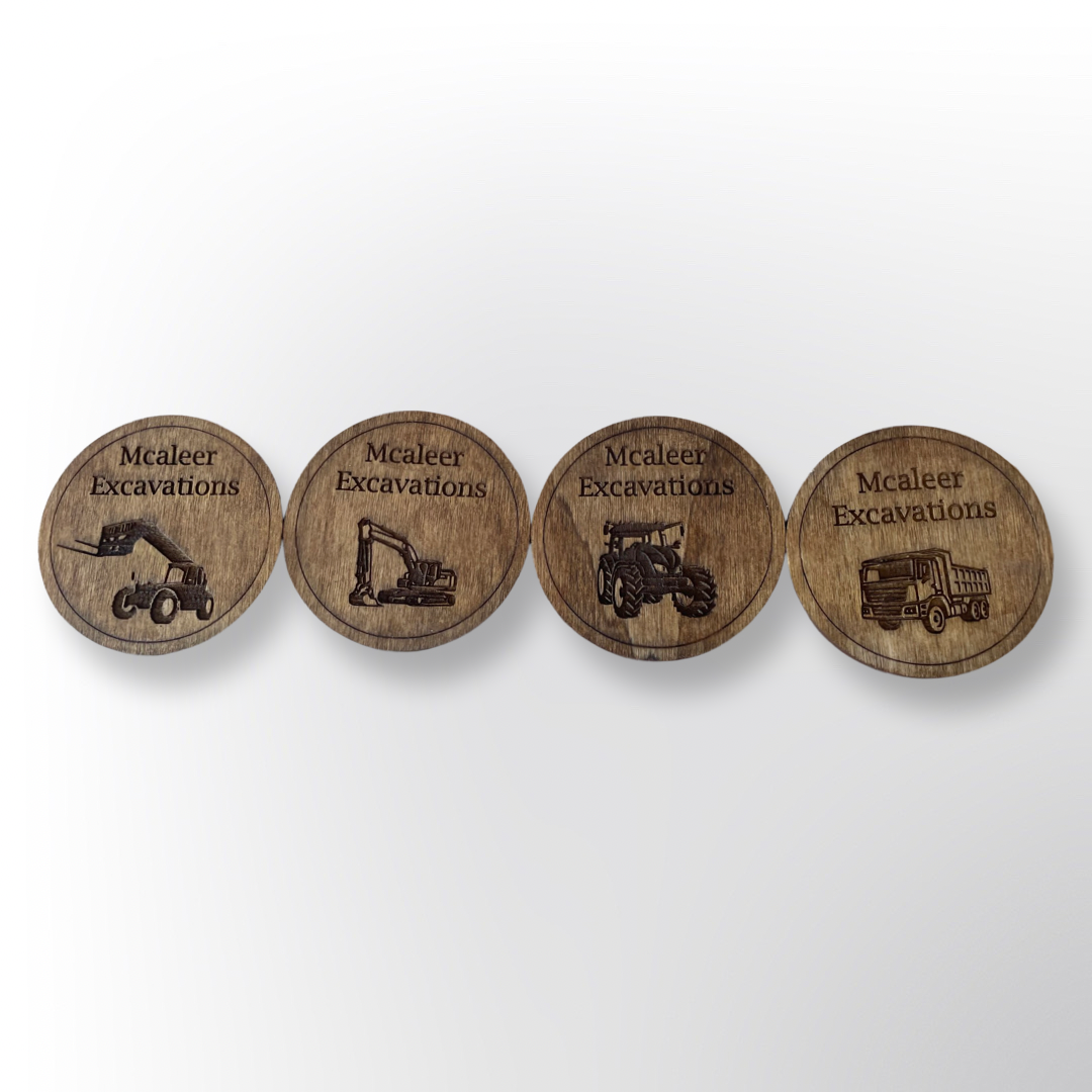 Personalized wooden coasters