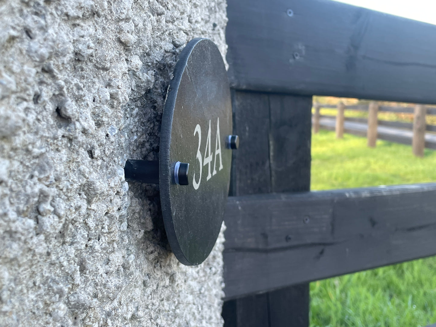Slate house number sign - personalised house sign - oval black