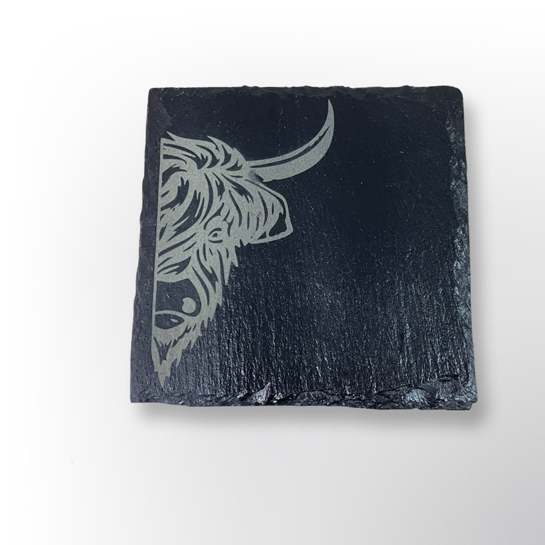Slate coaster - animal range coaster - highland cow coaster - drink coaster - farm gift