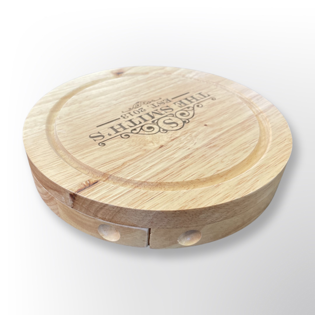 Cheese board with knives