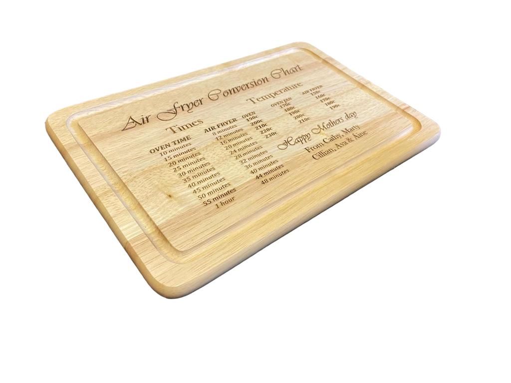 Air fryer conversion chart - Chopping board