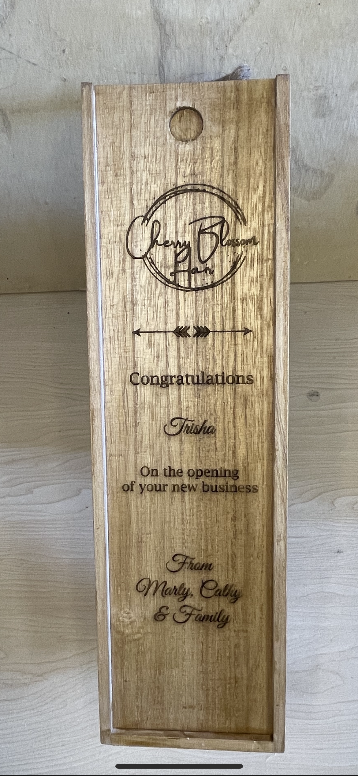 Personalized wooden wine gift box - Laser Engraved - Any celebration gift - Weddings - birthdays - new baby - new business