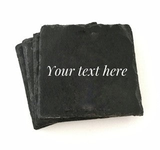 4 X Personalised Slate Coasters - drink coaster - unique gift - gifts for him - gifts for her - wedding gift - Christmas gift