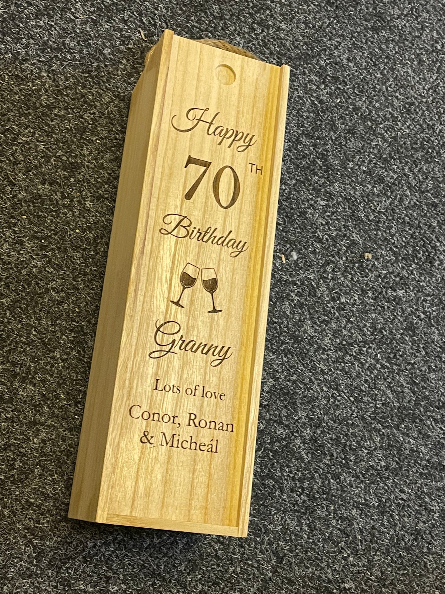 Personalized wooden wine gift box - Laser Engraved - Any celebration gift - Weddings - birthdays - new baby - new business