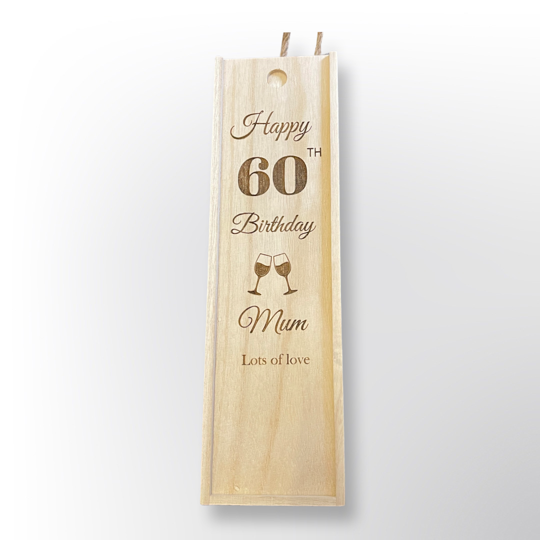 Personalized wooden wine gift box - Laser Engraved - Any celebration gift - Weddings - birthdays - new baby - new business