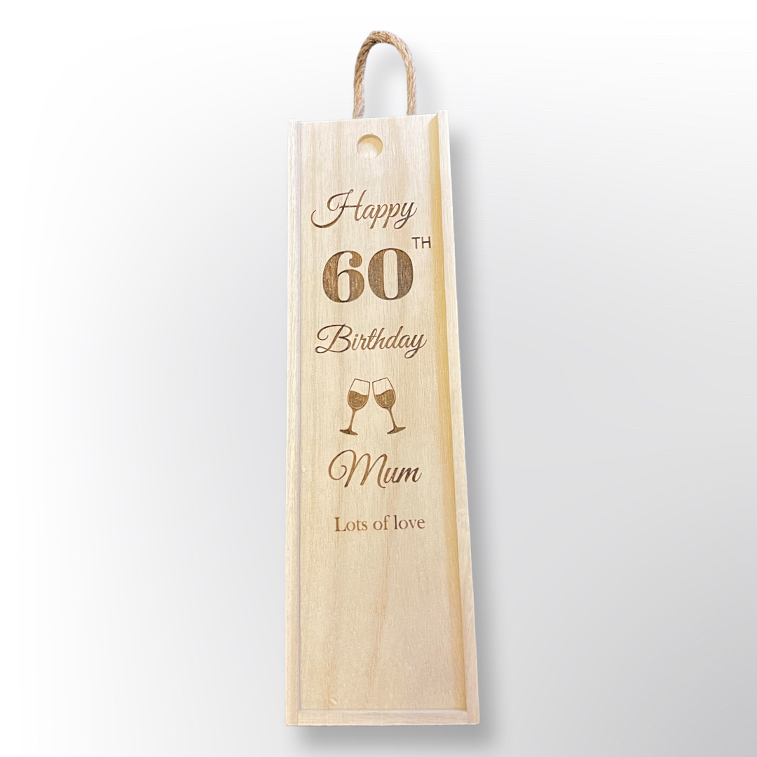 Personalized wooden wine gift box - Laser Engraved - Any celebration gift - Weddings - birthdays - new baby - new business